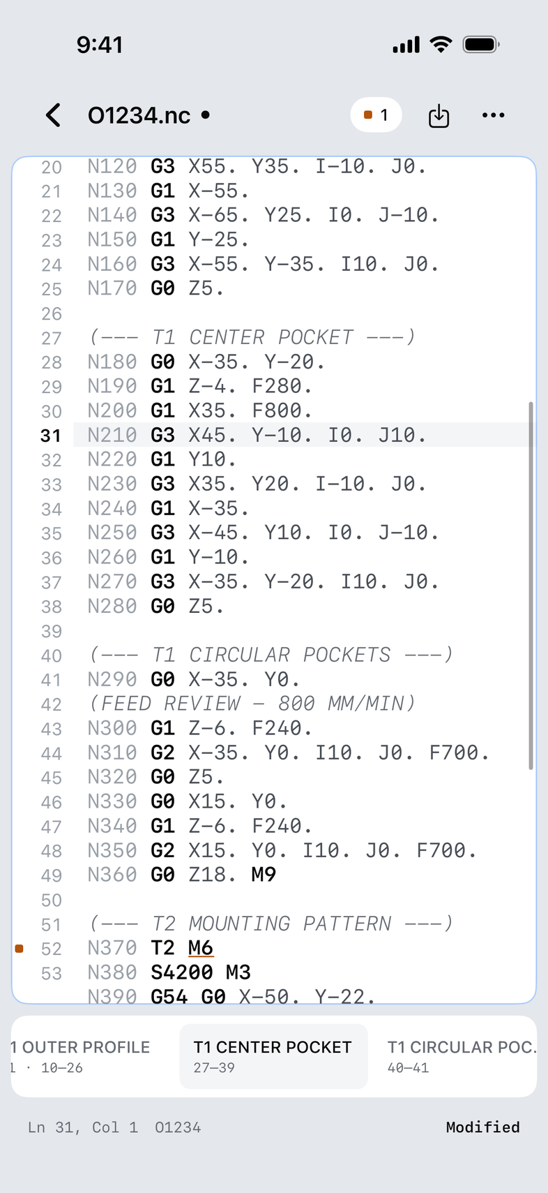 Parallel on iPhone editing the same program.